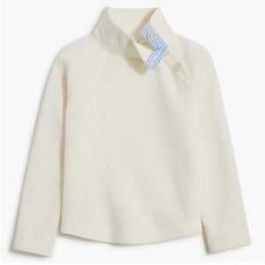 Crew cuts Cream Long Sleeve sweatshirt with Button Detail